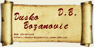 Duško Božanović vizit kartica